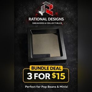 3D Floating Display Case – Black Frame (3 PIECE BUNDLE)